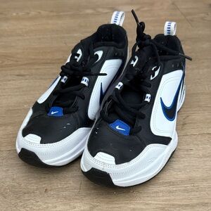 Nike Monarchs Black and White Sneakers with Blue Accents